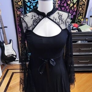 Killstar Midnight Black Mesh Dress